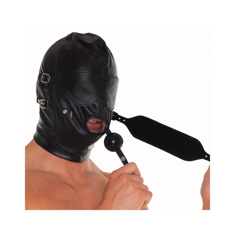 Leather Predator Mask – Masque de Tête en Cuir avec Ouvertures Modulables