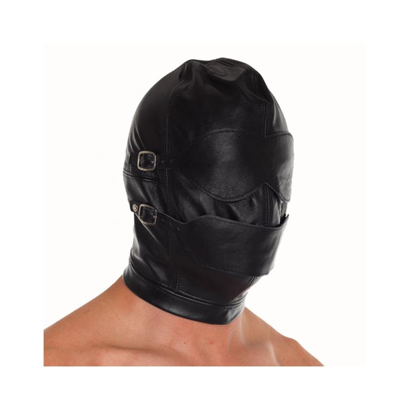 Leather Predator Mask – Masque de Tête en Cuir avec Ouvertures Modulables
